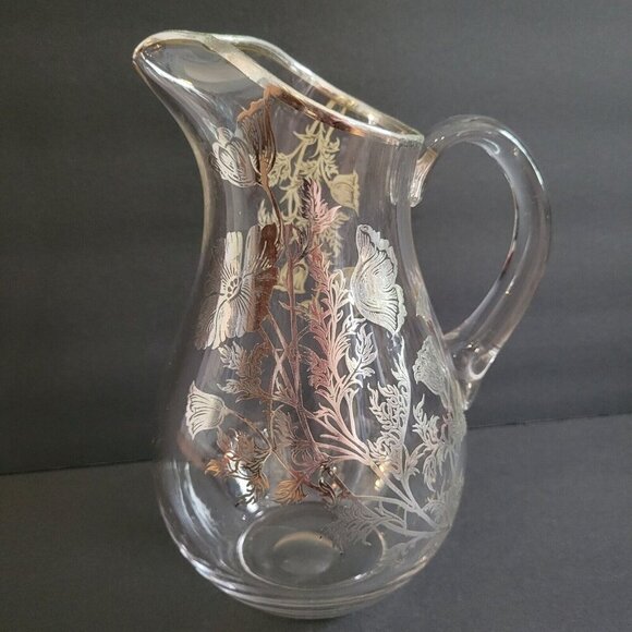 Vintage Silver City Cambridge Flanders Poppy Sterling Silver Overlay Jug Pitcher - Picture 6 of 8